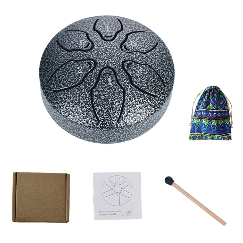 3" Steel Tongue Drum – 6 Notes Hand Pan for Meditation & Yoga