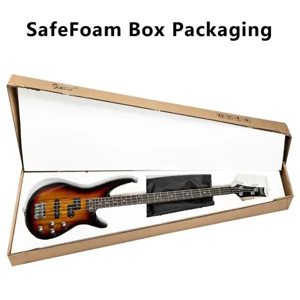 GIB 4-String Electric Bass Guitar – 24 Frets, Sunset Finish