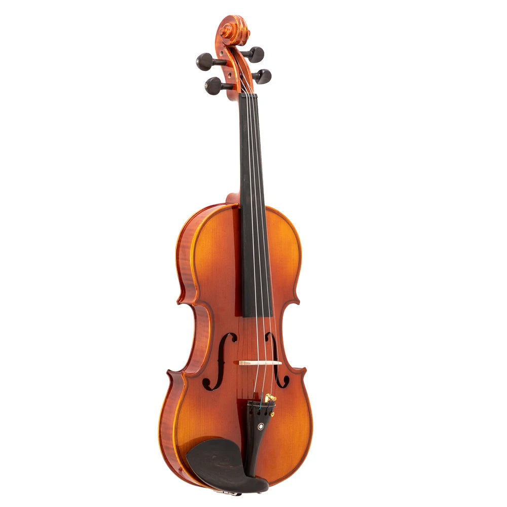4/4 Spruce Violin – Natural Wood with Rectangular Case & Octagonal Bow