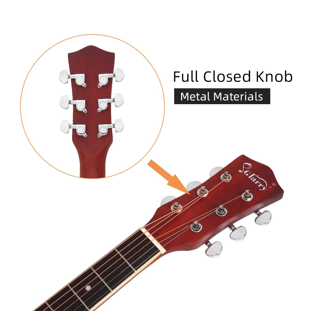 Glarry GT502 41" Folk Guitar – Spruce Top, Burlywood Finish
