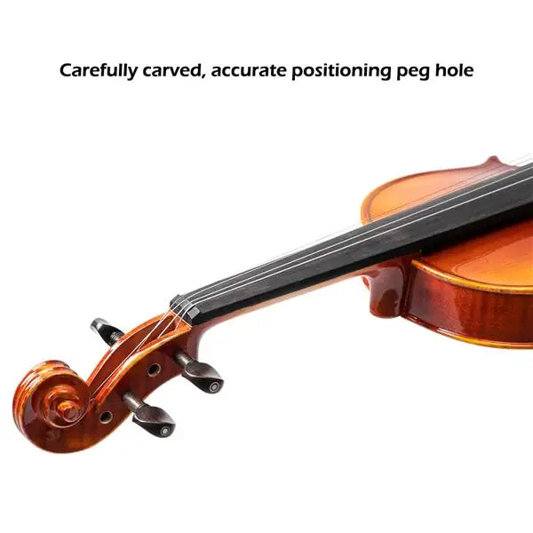 4/4 Spruce Violin – Natural Wood with Rectangular Case & Octagonal Bow