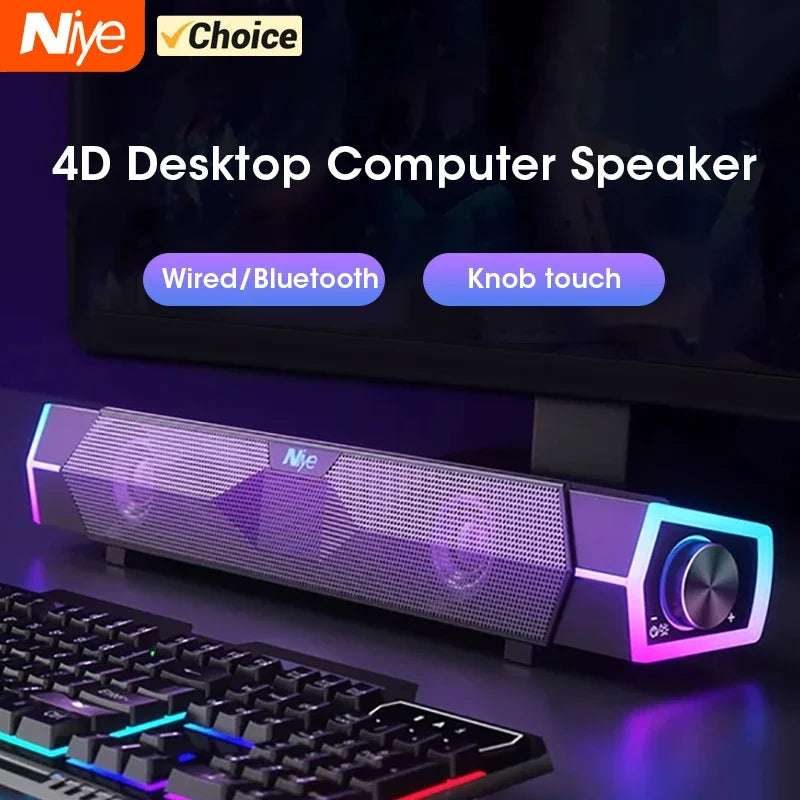 4D Bluetooth 5.0 Soundbar – Stereo Speakers with Subwoofer