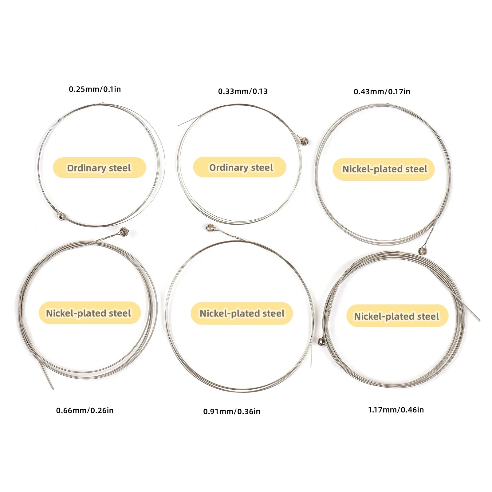 6-Piece Electric Guitar Strings – Nickel-Plated High Carbon Steel