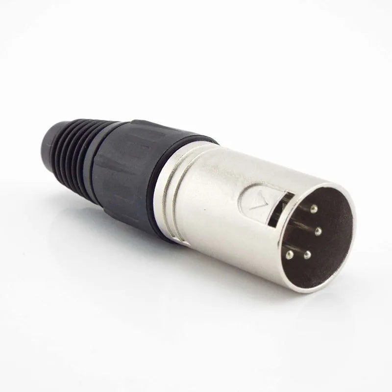 3-Pin/4-Pin XLR Audio Cable Connector – Mic Male Plug & Female Jack Adapter