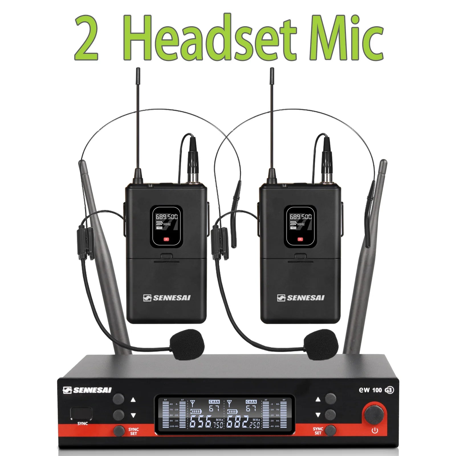 SENNESAI EW100G3 Dual Wireless Microphone System – UHF 2-Channel