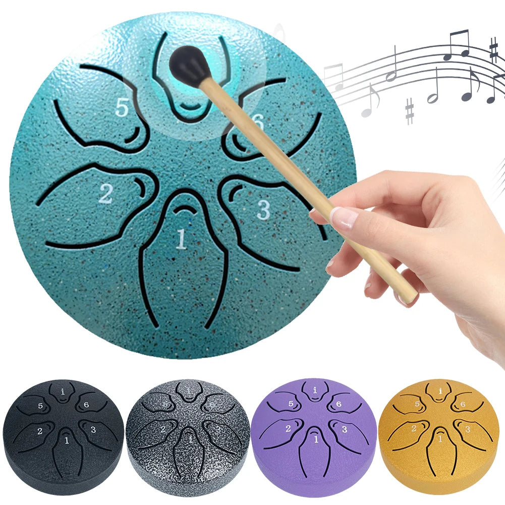 3" Steel Tongue Drum – 6 Notes Hand Pan for Meditation & Yoga