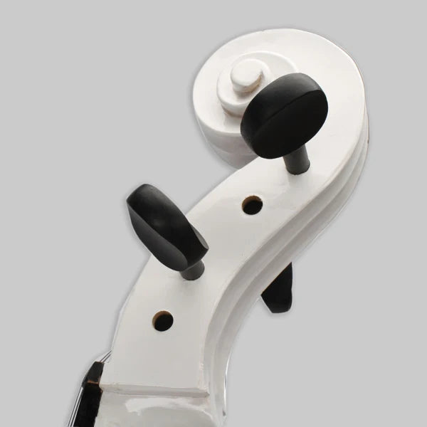 4/4 Full Size Wooden Cello – With Bag, Bow, Rosin & Bridge (White)