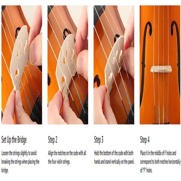 4/4 Full Size Wooden Cello – With Bag, Bow, Rosin & Bridge (Natural)