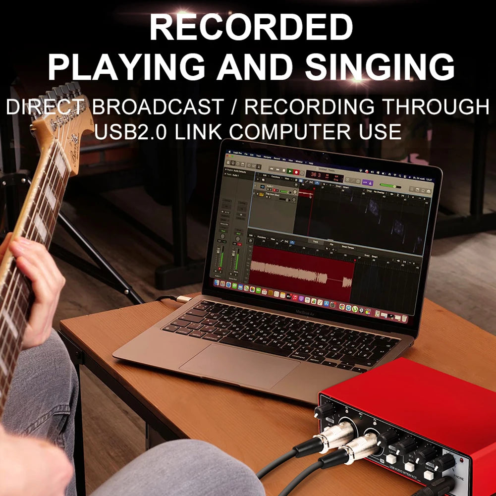 MD22 Portable USB Sound Card – 48V Phantom Power, 24-bit/192kHz Audio Interface