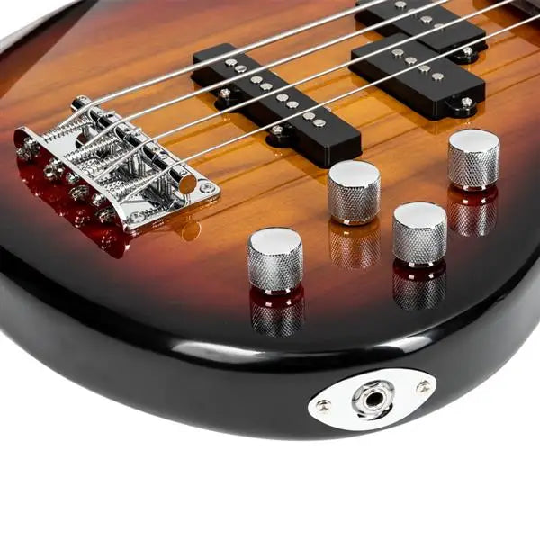 GIB 4-String Electric Bass Guitar – 24 Frets, Sunset Finish
