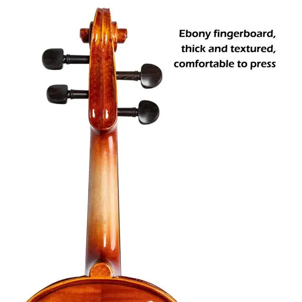 4/4 Spruce Violin – Natural Wood with Rectangular Case & Octagonal Bow