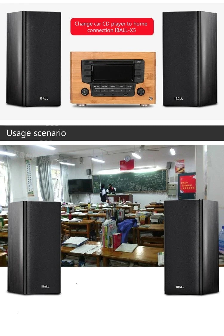IBALL-X5 4" Bookshelf Speakers – Powered Studio Monitors 60W Pair