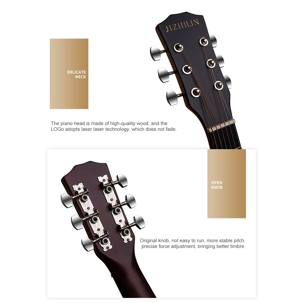 38" Student Acoustic Guitar Starter Kit – Basswood for Kids & Beginners
