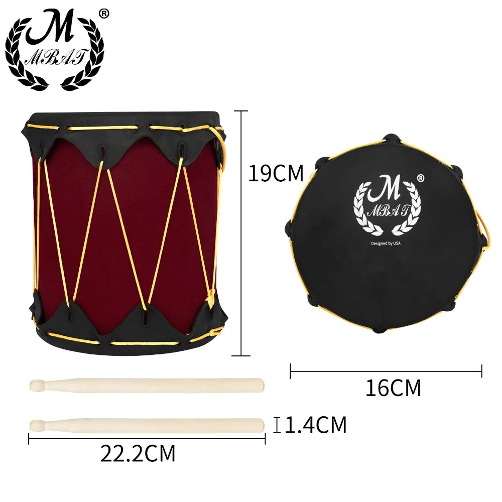 M MBAT Indian Tambourine Drum – Rubber Skin with Sticks
