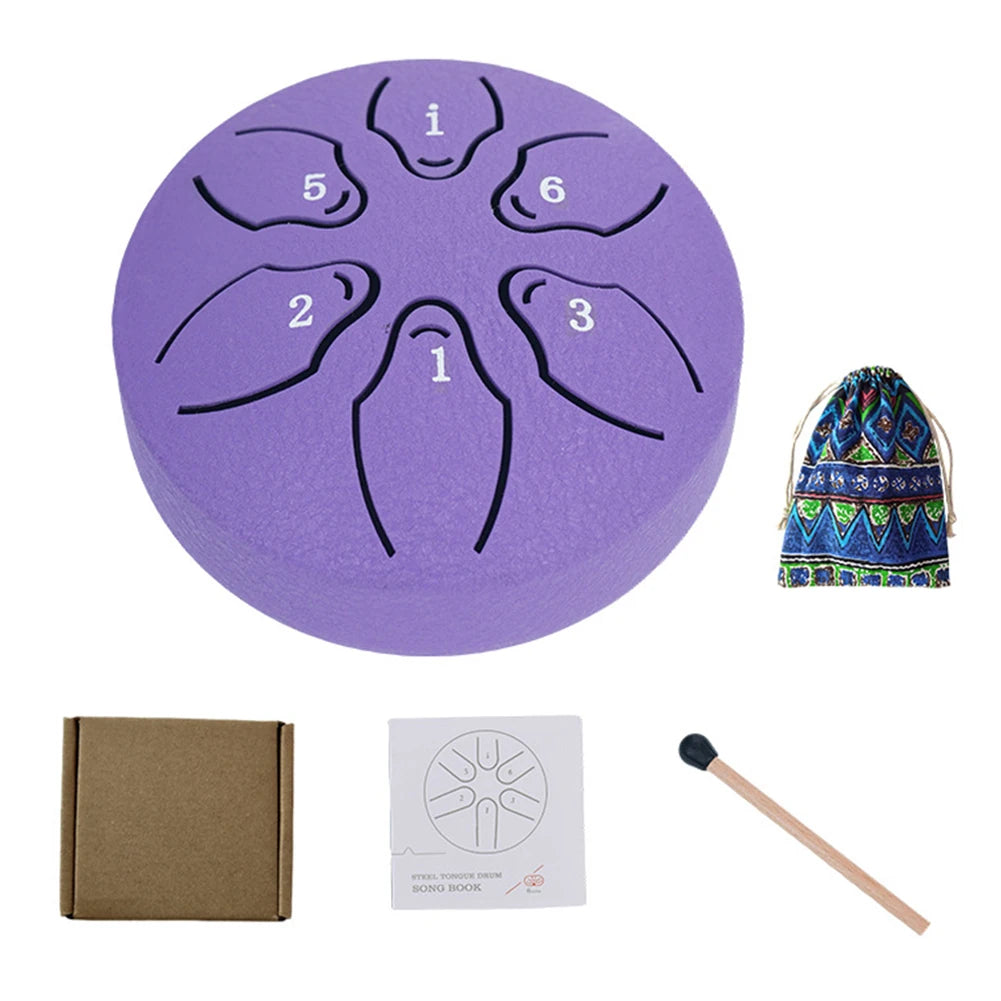 3" Steel Tongue Drum – 6 Notes Hand Pan for Meditation & Yoga