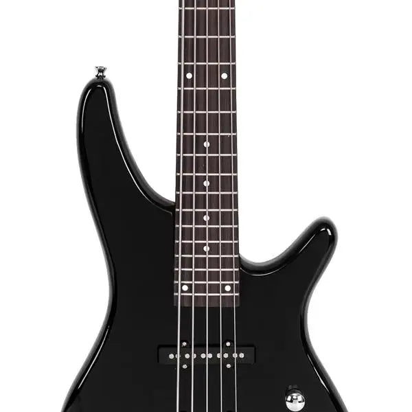 GIB 5-String Electric Bass Guitar – Black with Bag & Accessories