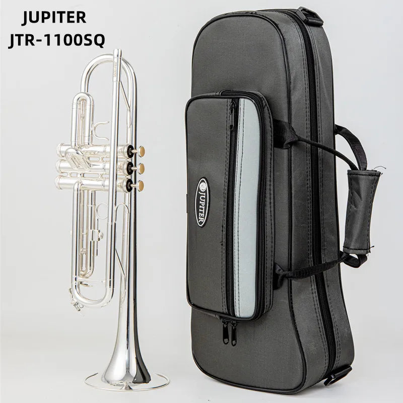 Jupiter JTR-1100SQ Bb Trumpet – Silver-Plated Brass with Case