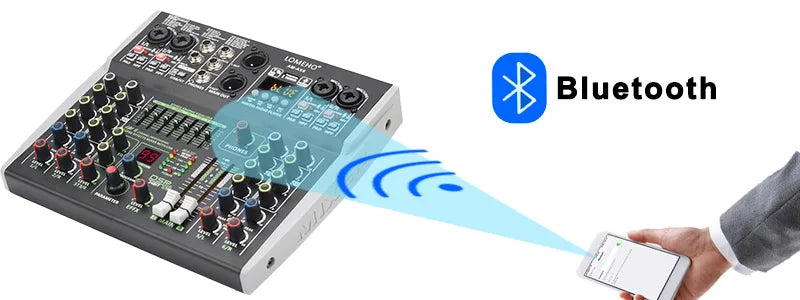LOMEHO AM-AX6 Mini 6-Channel Sound Mixer – DSP, USB & Bluetooth