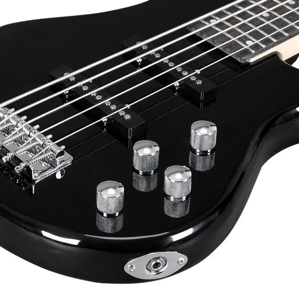 GIB 5-String Electric Bass Guitar – Black with Bag & Accessories