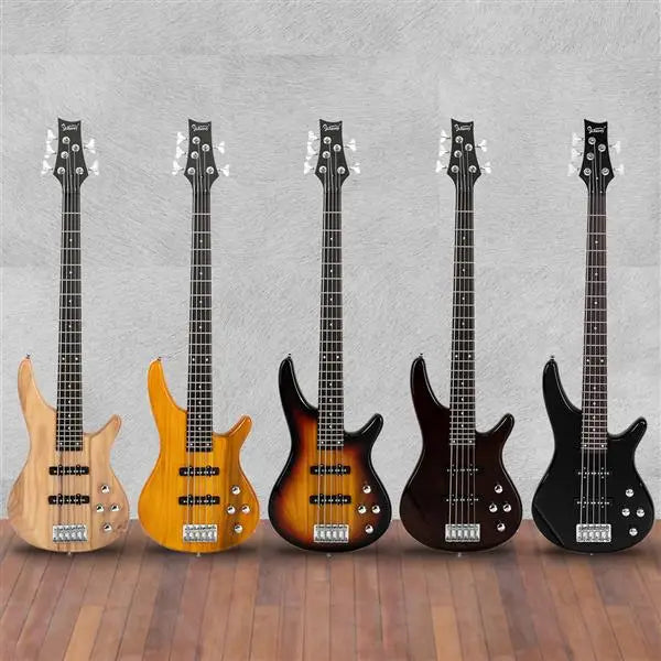 GIB 5-String Electric Bass Guitar – Black with Bag & Accessories