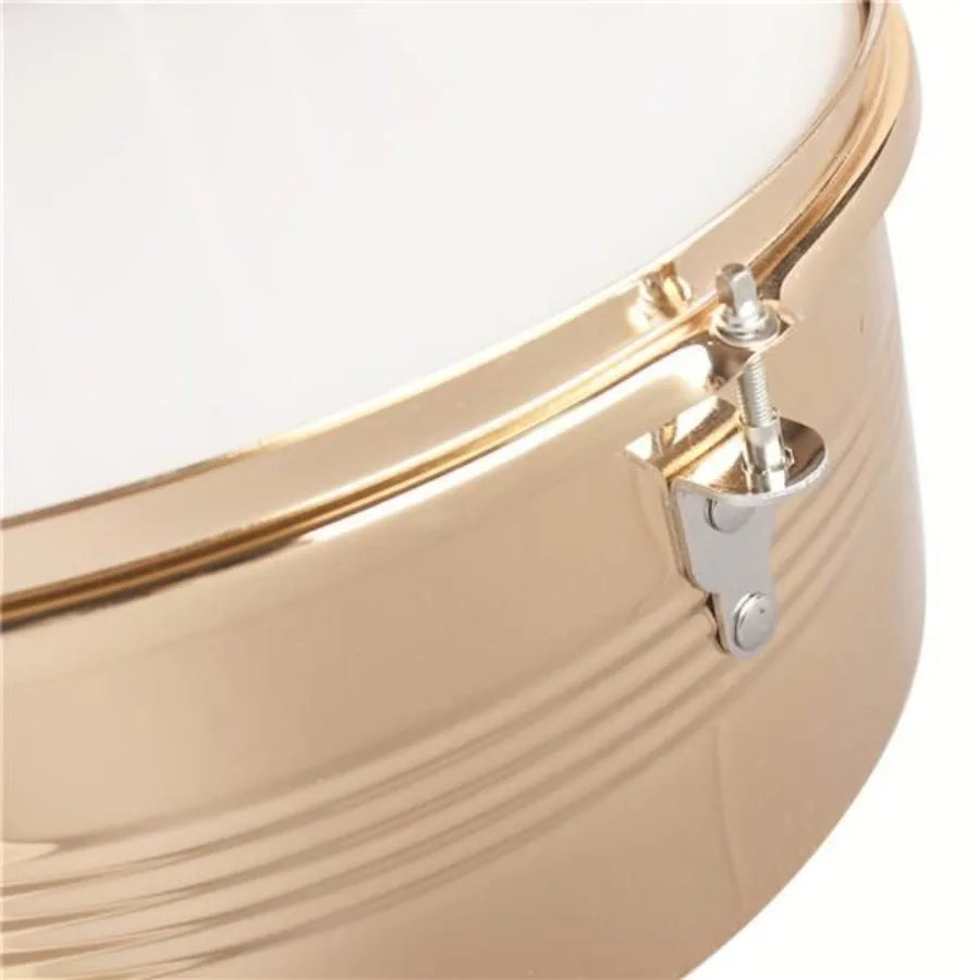 Glarry 13/14" Timbales Drum Set – Golden with Stand & Cowbell