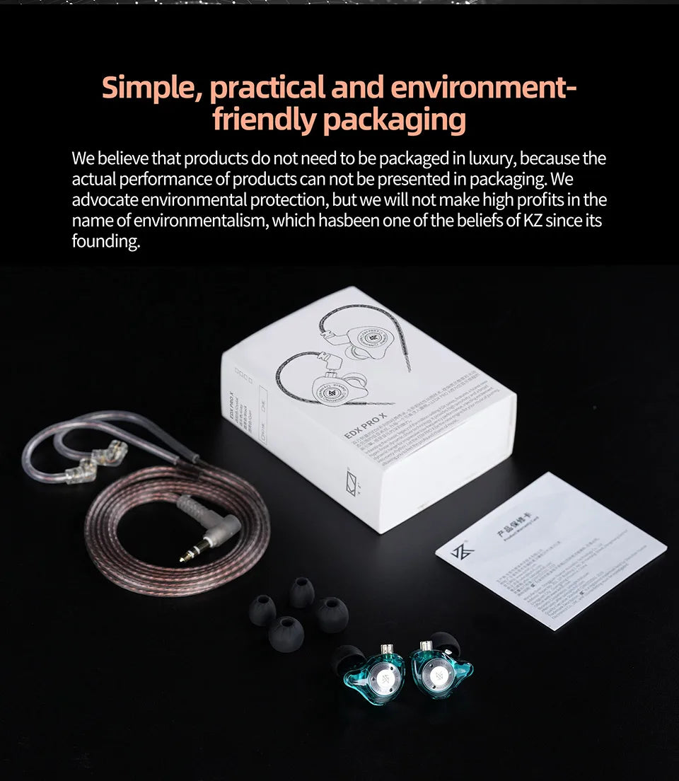 KZ EDX Pro X In-Ear Headphones – Hi-Fi Bass Earphones