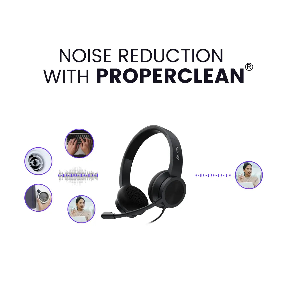 Clearance Sale Wired Over-Ear Headphones with Mic – Noise Cancelling Headset