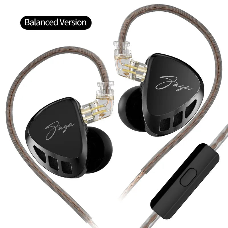 KZ Saga In-Ear Earphones – HiFi Stereo Bass with 2-Pin Cable