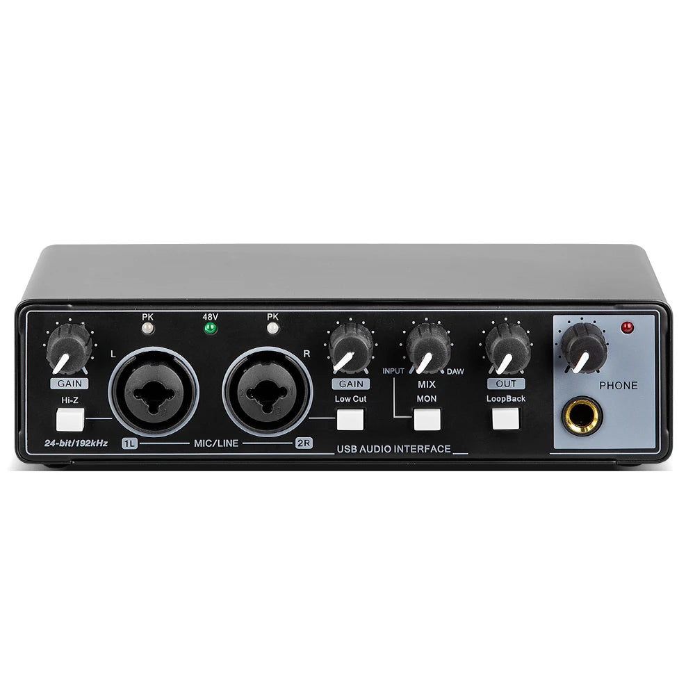 MD22 Portable USB Sound Card – 48V Phantom Power, 24-bit/192kHz Audio Interface