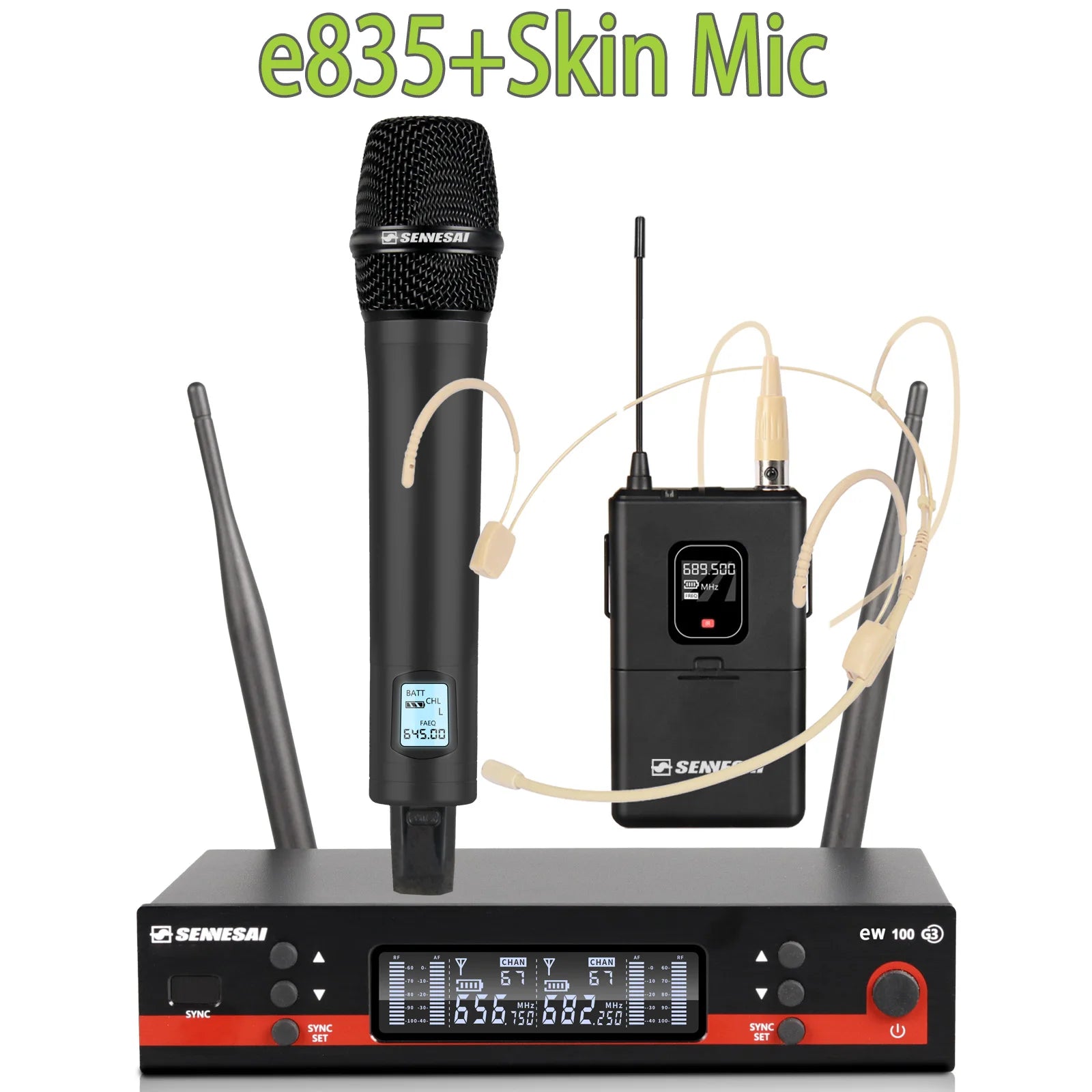 SENNESAI EW100G3 Dual Wireless Microphone System – UHF 2-Channel
