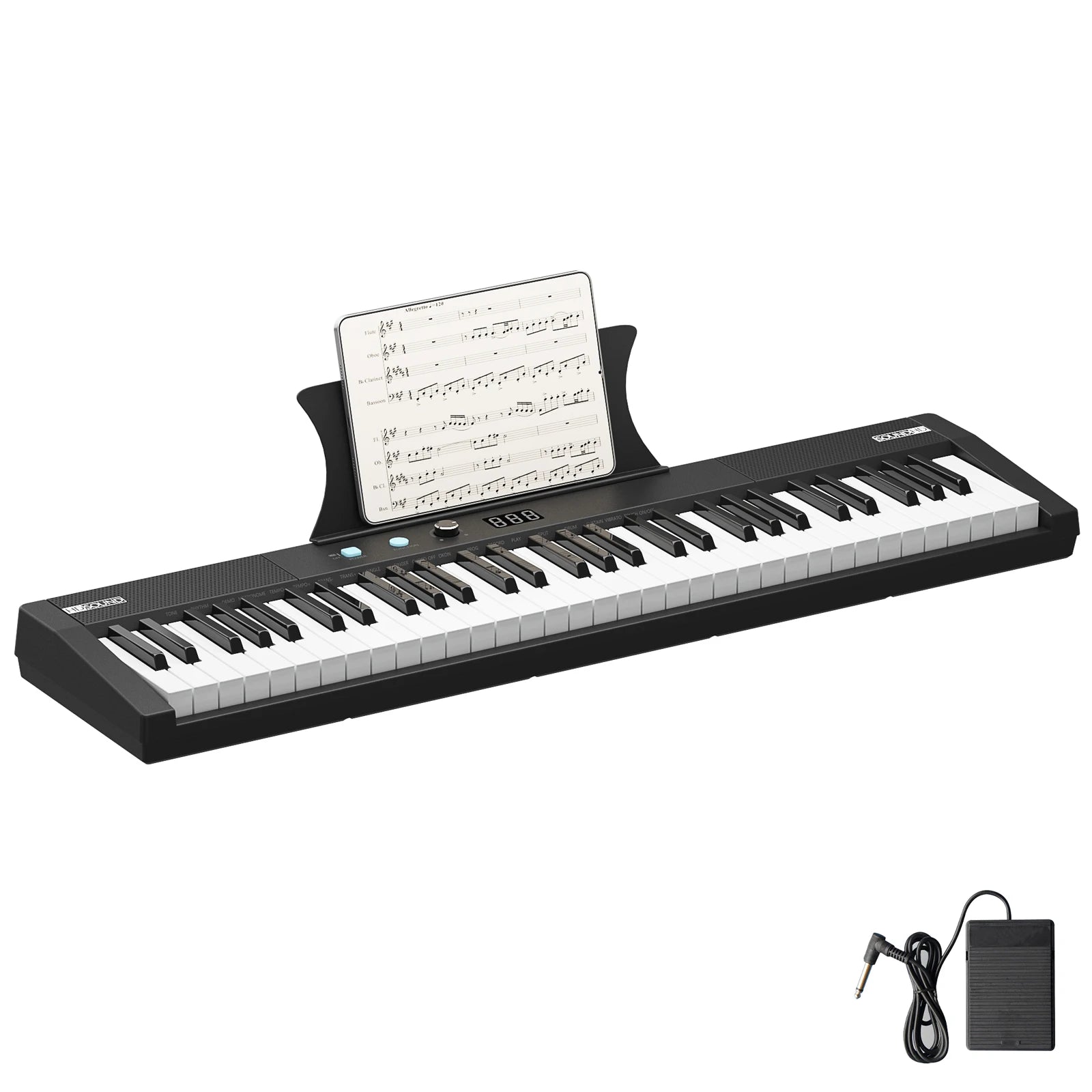 61-Key Portable Electric Keyboard – Semi-Weighted with Built-In Speakers