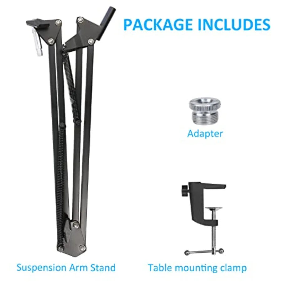 Adjustable Mic Boom Arm – Compatible with QuadCast, Blue Yeti & More
