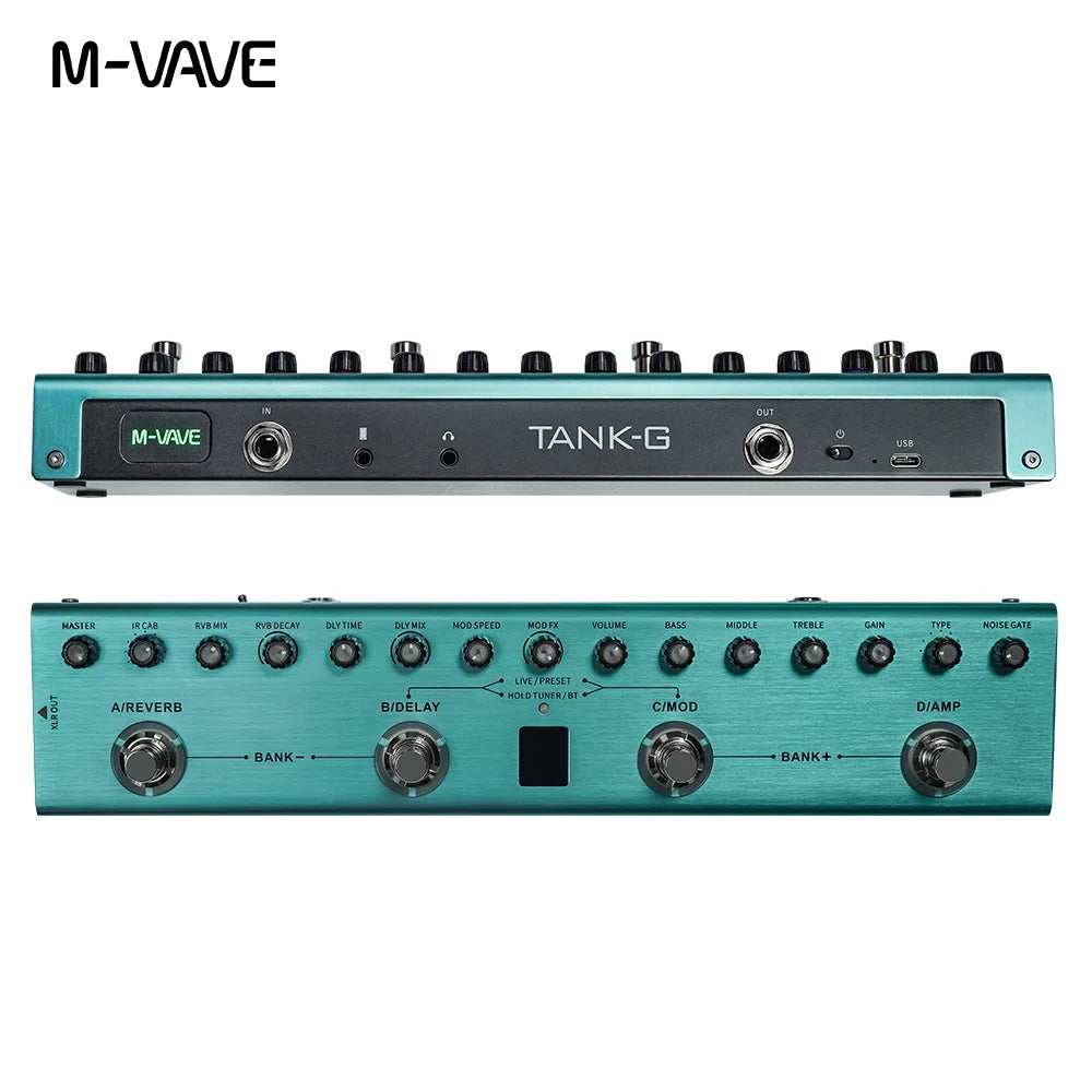 M-VAVE Tank-G Guitar Multi-Effects Pedal – 36 Presets, 9 Preamps