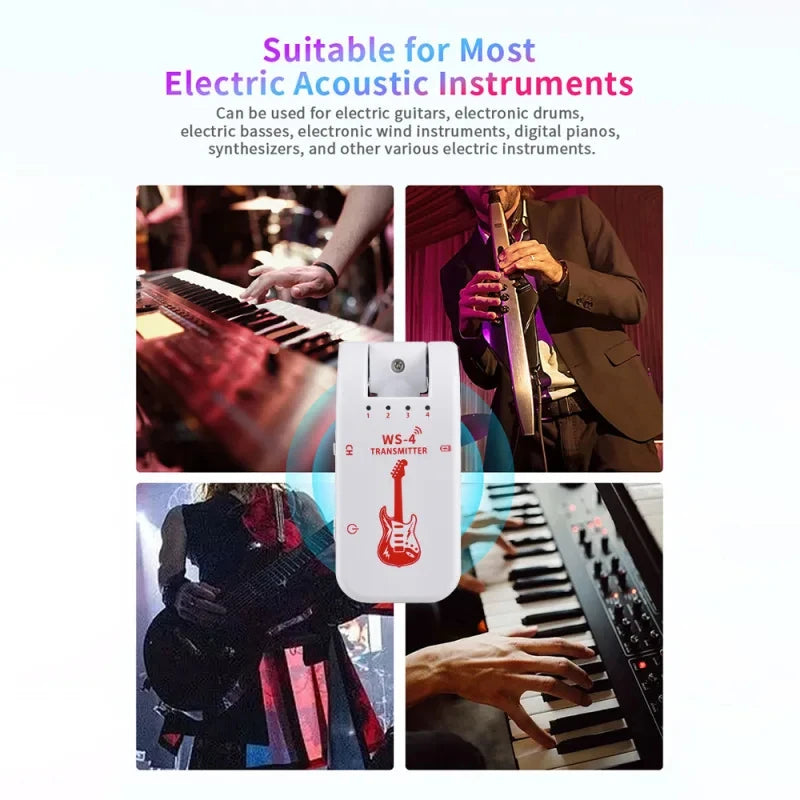 2.4G Wireless Guitar System – Rechargeable Transmitter & Receiver for Bass/Electric