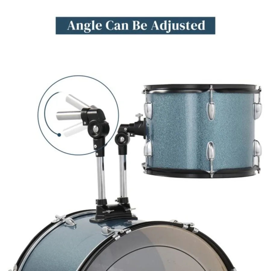 MCH 5-Piece Full-Size Drum Set – Black with Cymbals & Stool