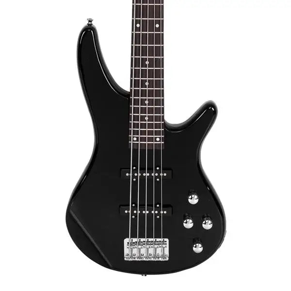GIB 5-String Electric Bass Guitar – Black with Bag & Accessories