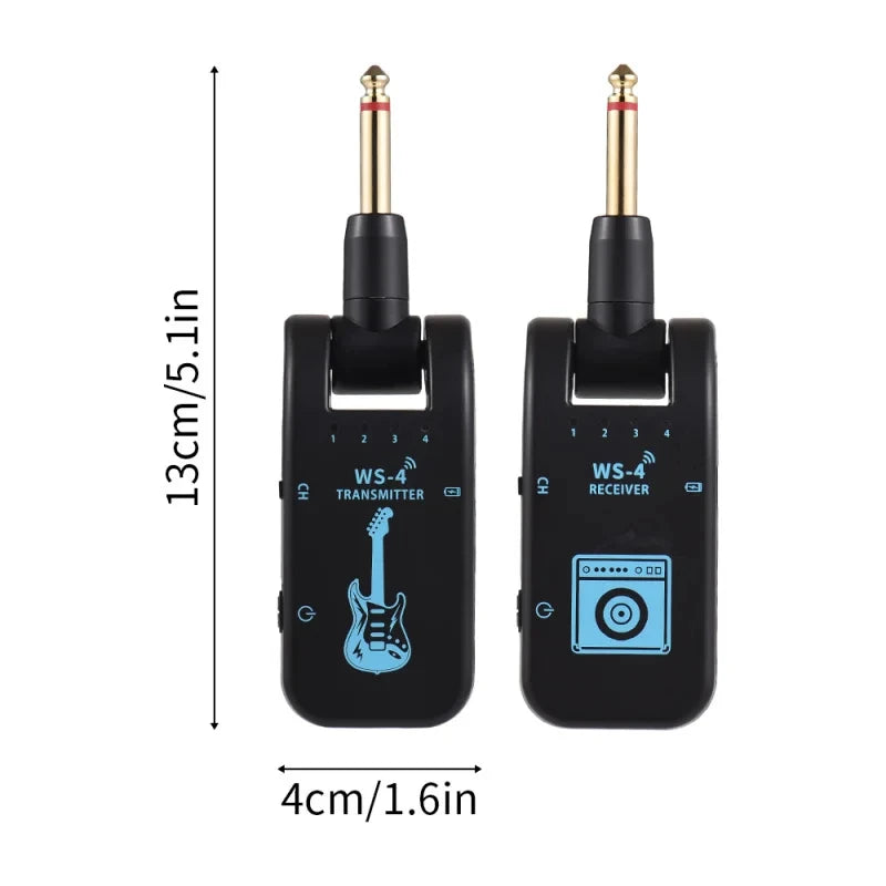 2.4G Wireless Guitar System – Rechargeable Transmitter & Receiver for Bass/Electric