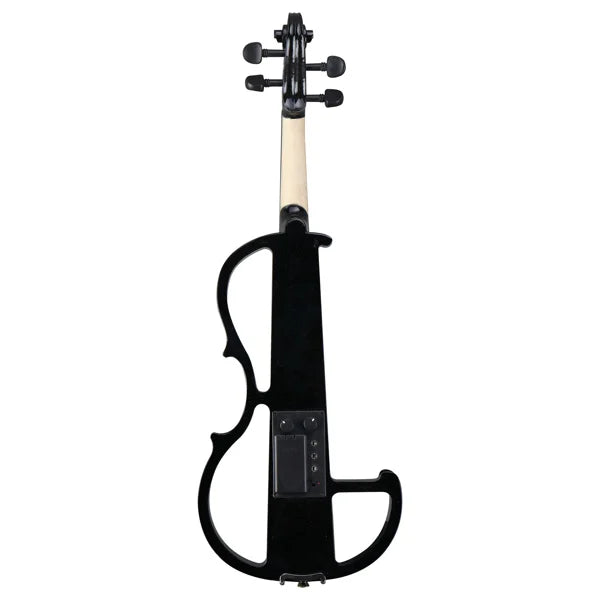 Full Size 4/4 Bunnel Edge Electric Silent Violin – Black with Case, Bow & Accessories