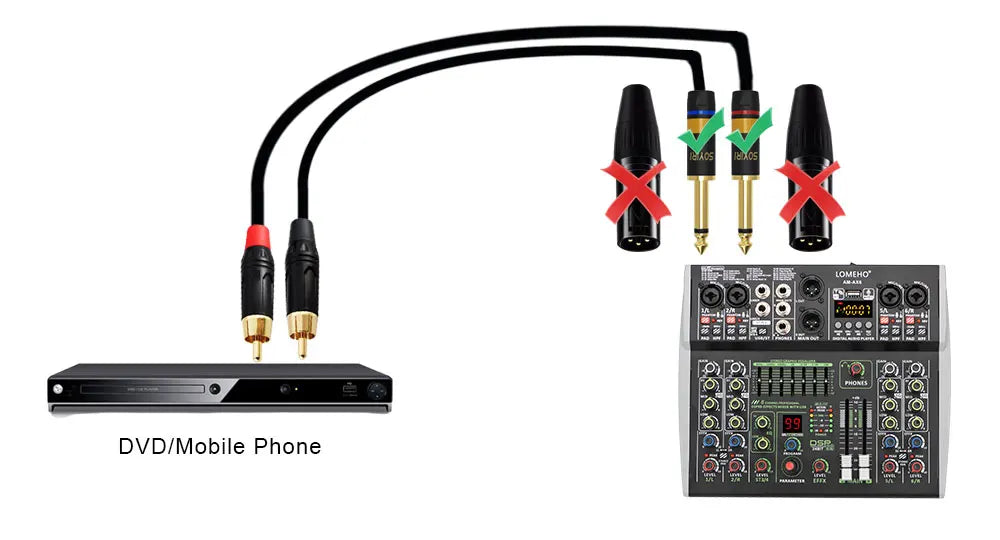 LOMEHO AM-AX6 Mini 6-Channel Sound Mixer – DSP, USB & Bluetooth
