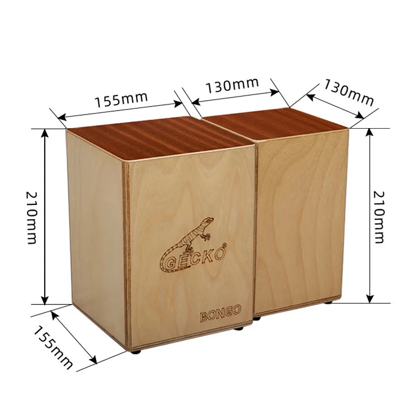 Solid Wood Bongo Cajon Drum – Travel Hand Percussion
