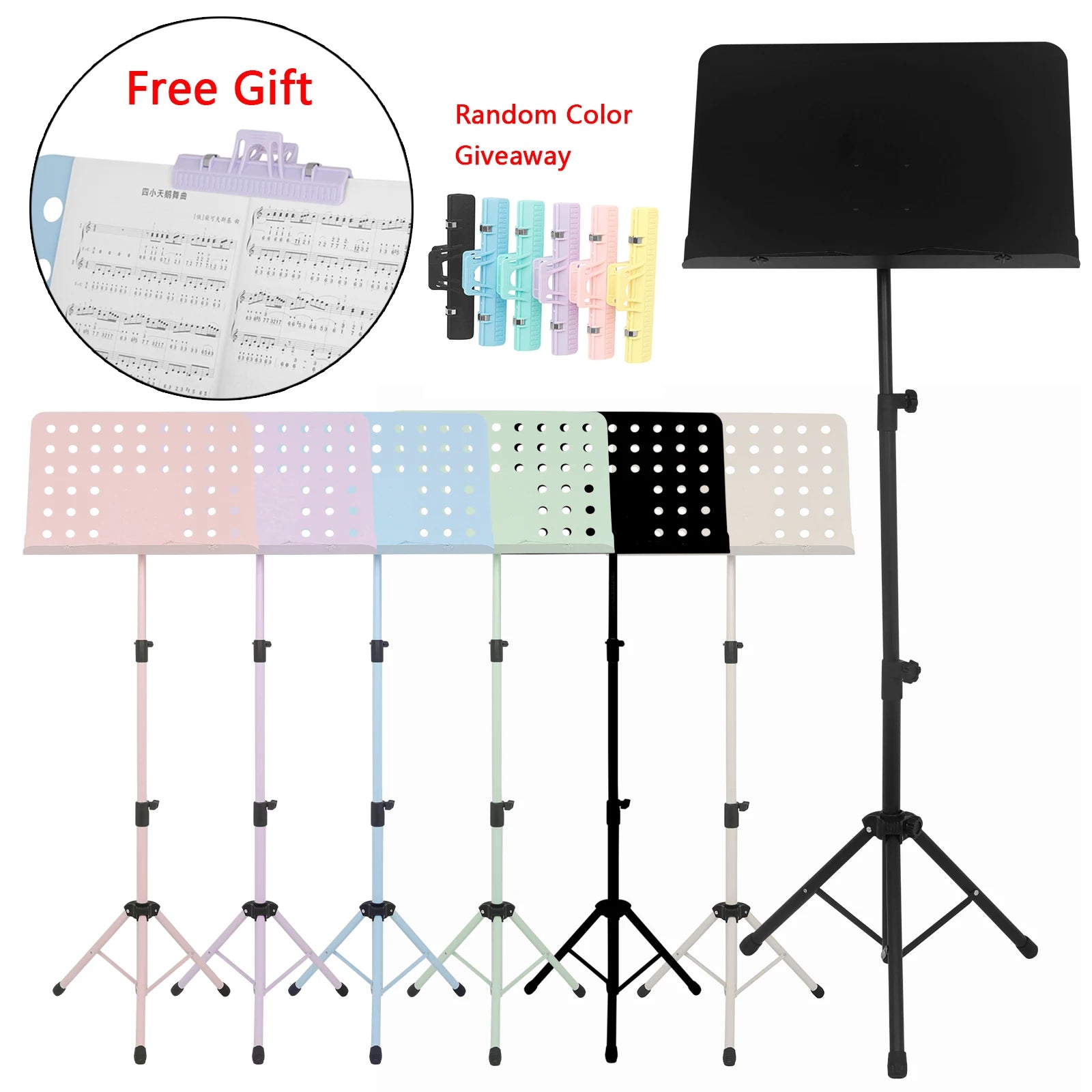 IRIN Collapsible Music Stand – Tripod Sheet Holder (Macaron Colors)
