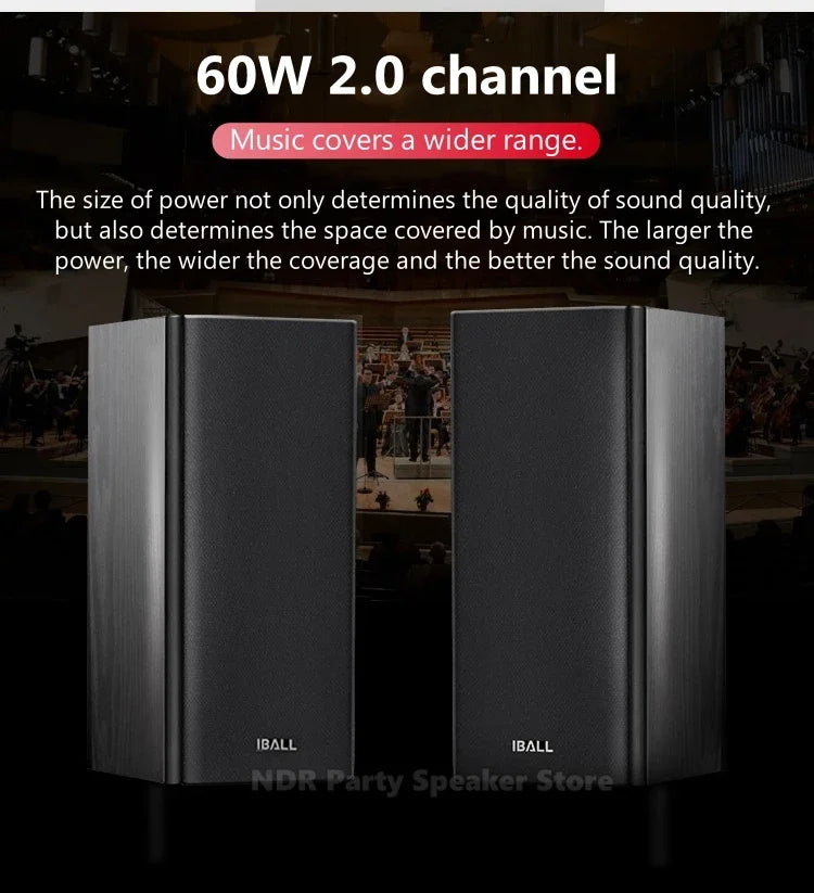 IBALL-X5 4" Bookshelf Speakers – Powered Studio Monitors 60W Pair