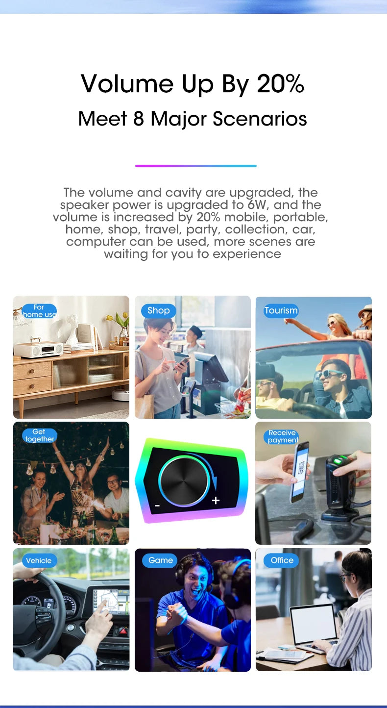 4D Bluetooth 5.0 Soundbar – Stereo Speakers with Subwoofer