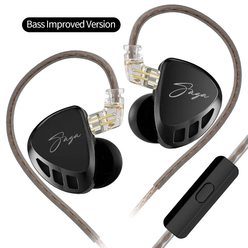 KZ Saga In-Ear Earphones – HiFi Stereo Bass with 2-Pin Cable