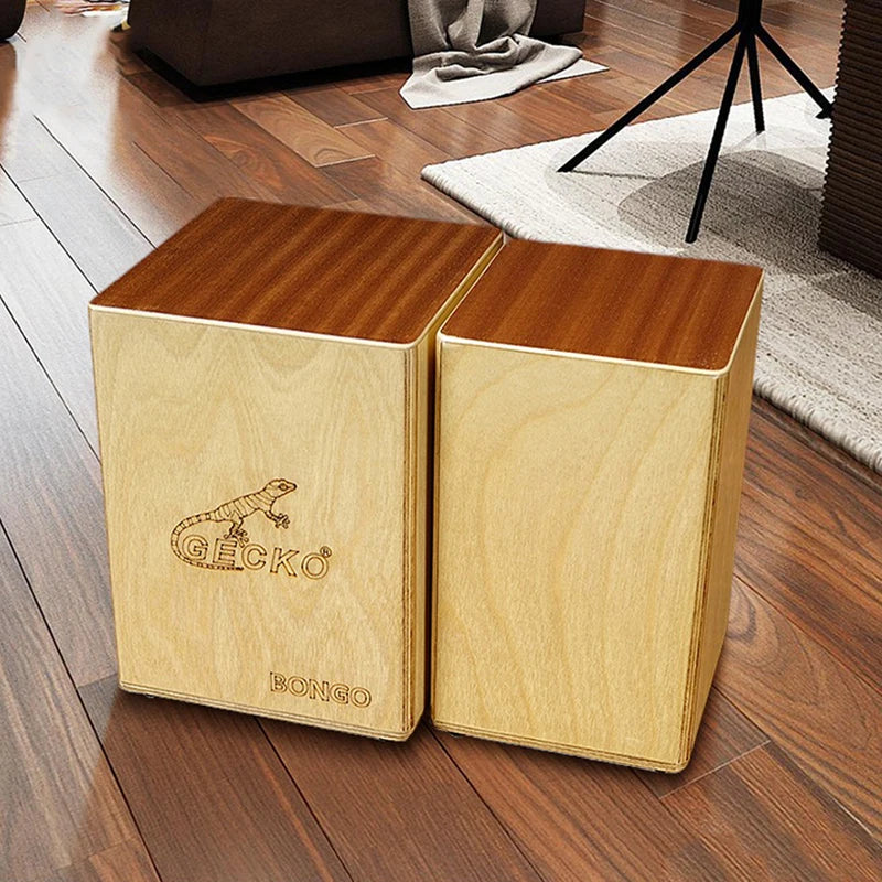 Solid Wood Bongo Cajon Drum – Travel Hand Percussion