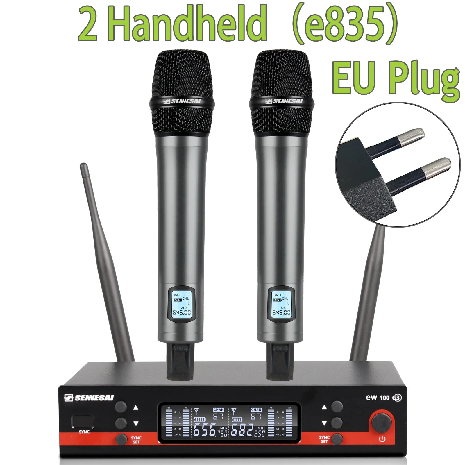 SENNESAI EW100G3 Dual Wireless Microphone System – UHF 2-Channel