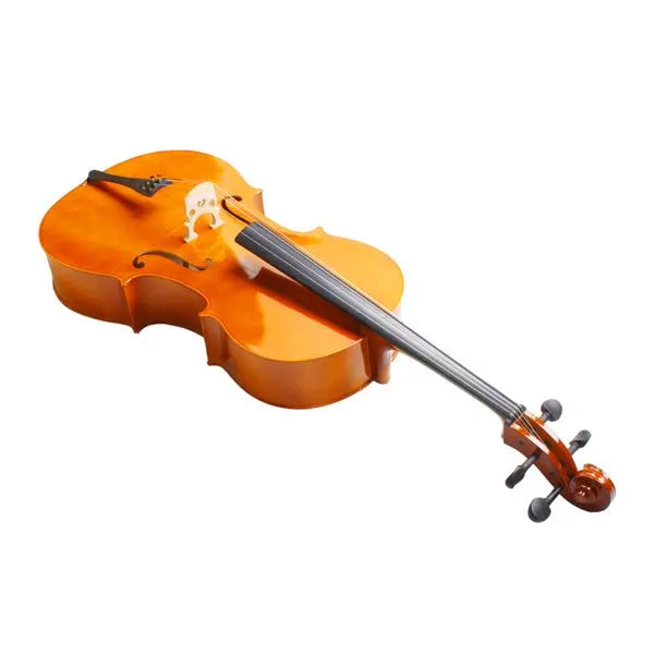 4/4 Full Size Wooden Cello – With Bag, Bow, Rosin & Bridge (Natural)
