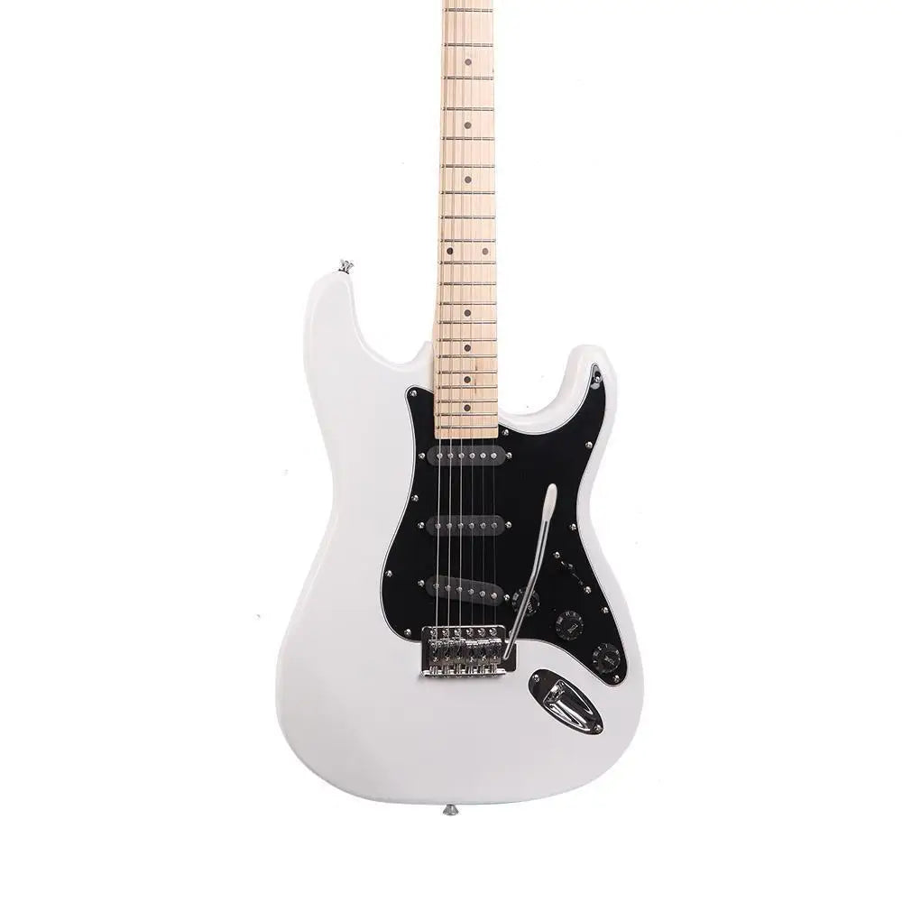 Glarry 6-String Right-Handed Bass Guitar Kit – White with Bag