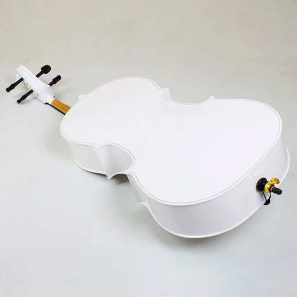 4/4 Full Size Wooden Cello – With Bag, Bow, Rosin & Bridge (White)