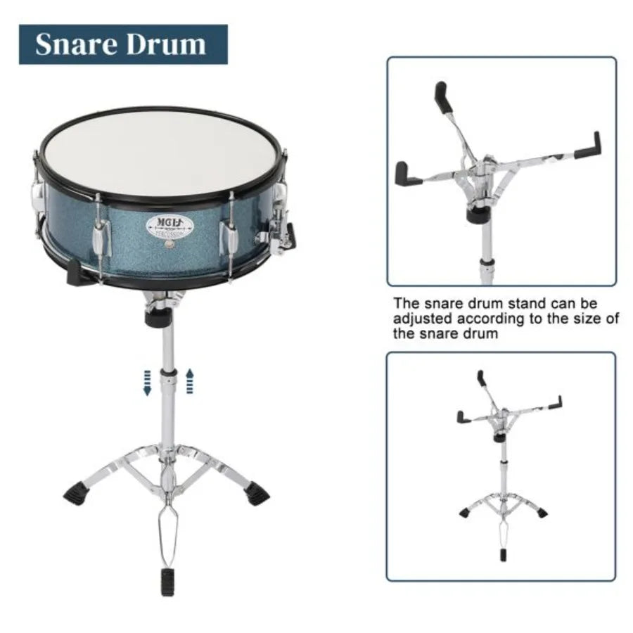 MCH 5-Piece Full-Size Drum Set – Black with Cymbals & Stool